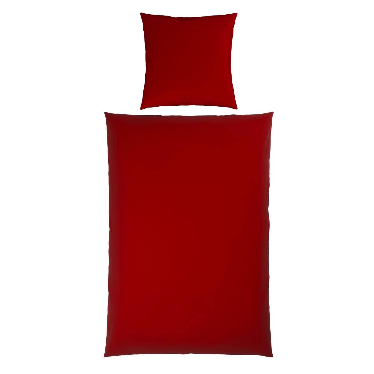 Bettwäsche Xenia Uni Rot ca. 135x200cm - Rot, MODERN, Textil (135/200cm) - Premium Living