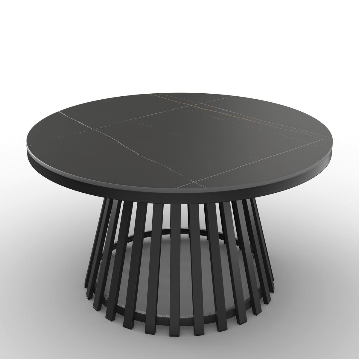 Couchtisch Pela Schwarz MDF - Schwarz, MODERN, Holzwerkstoff/Stein (90/90/45cm) - Bessagi Home