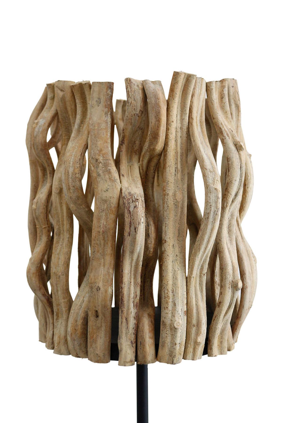 Stoječa Svetilka Driftwood - črna/naravne barve, Design, kovina/les (33/140/33cm) - P & B