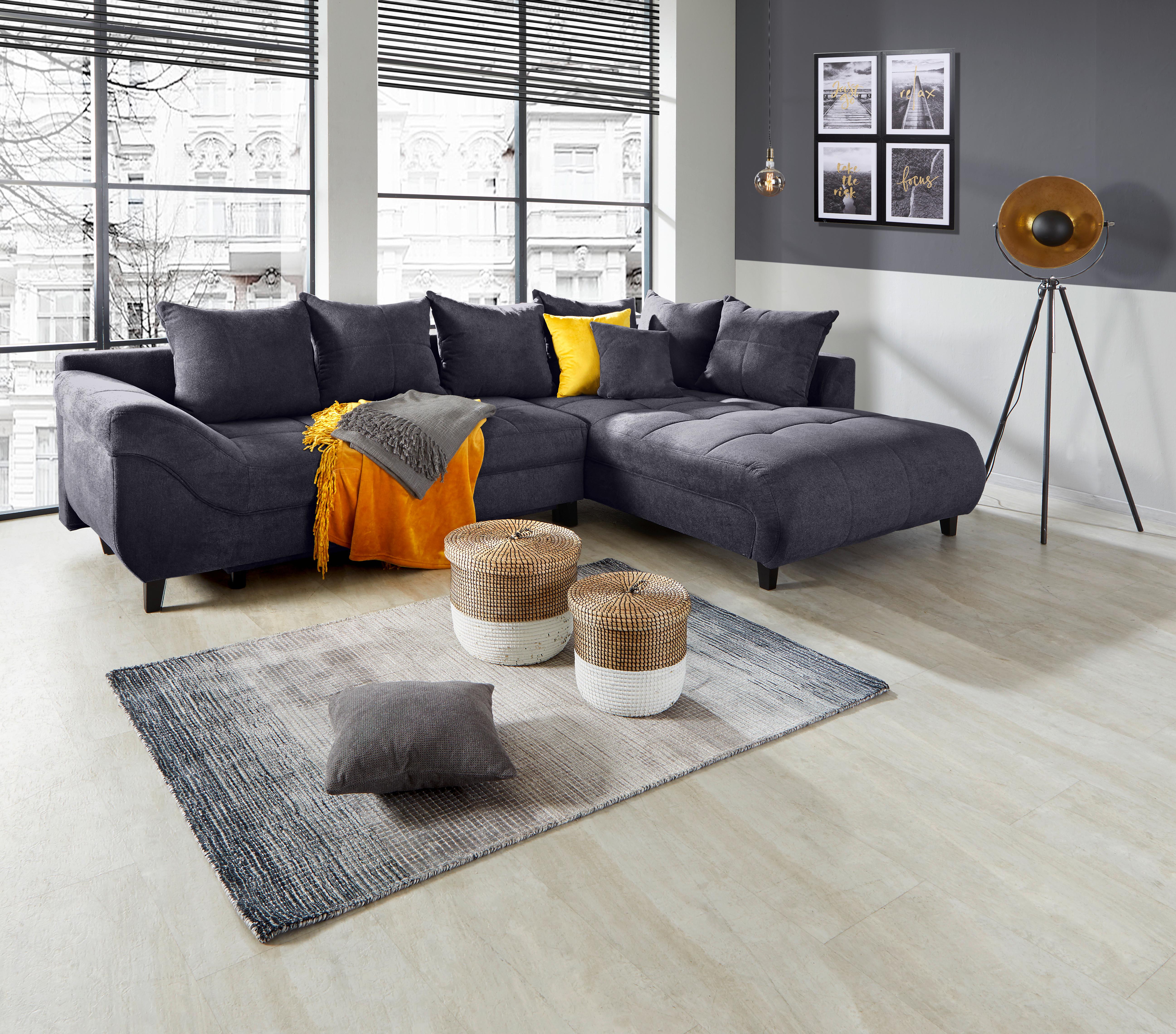 Colțar MENDOZA - antracit/gri, Design, textil (309/197cm) - Modern Living