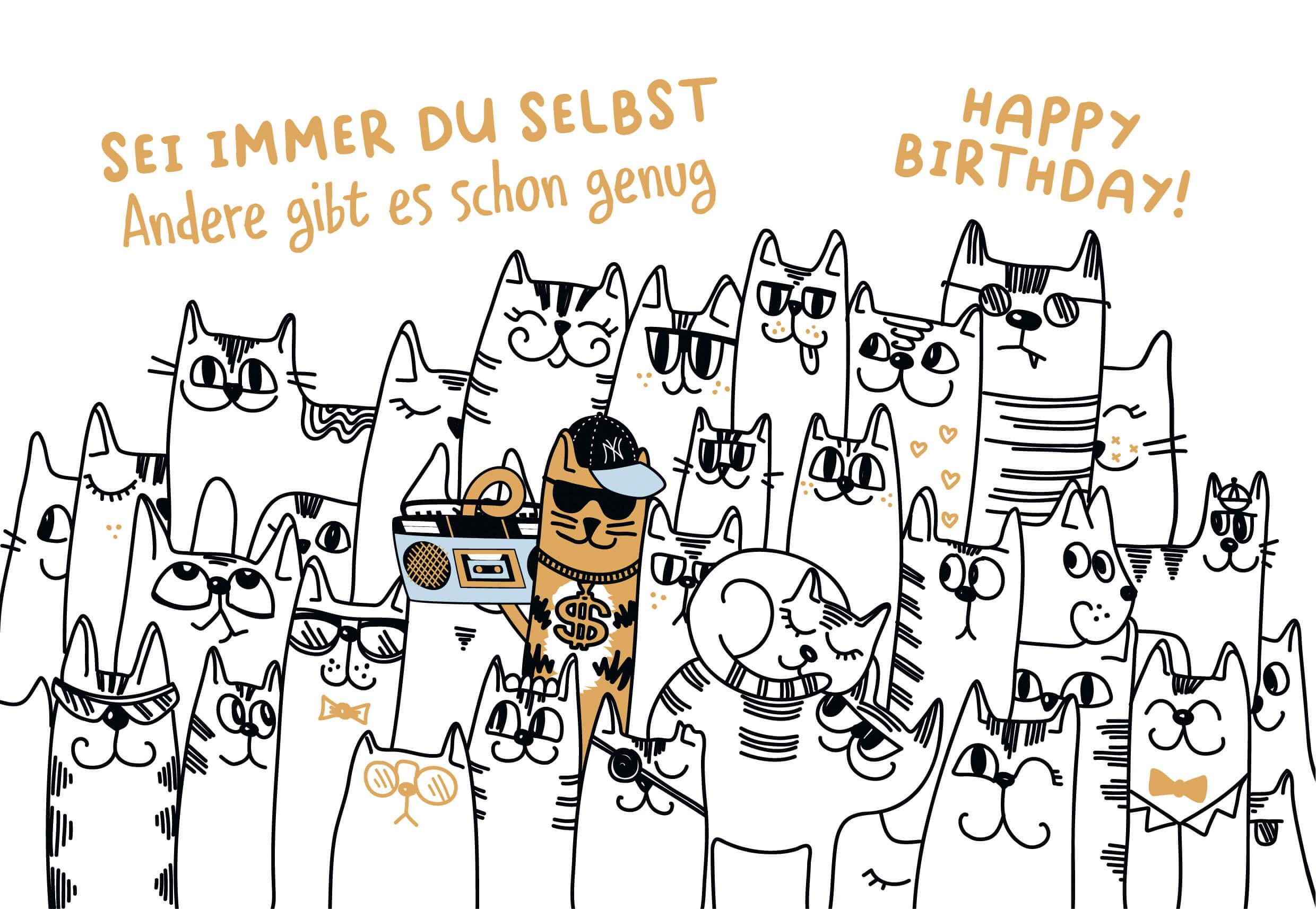 Glückwunschkarte Edelschwarz Multicolor - Basics, Papier (18/13cm)