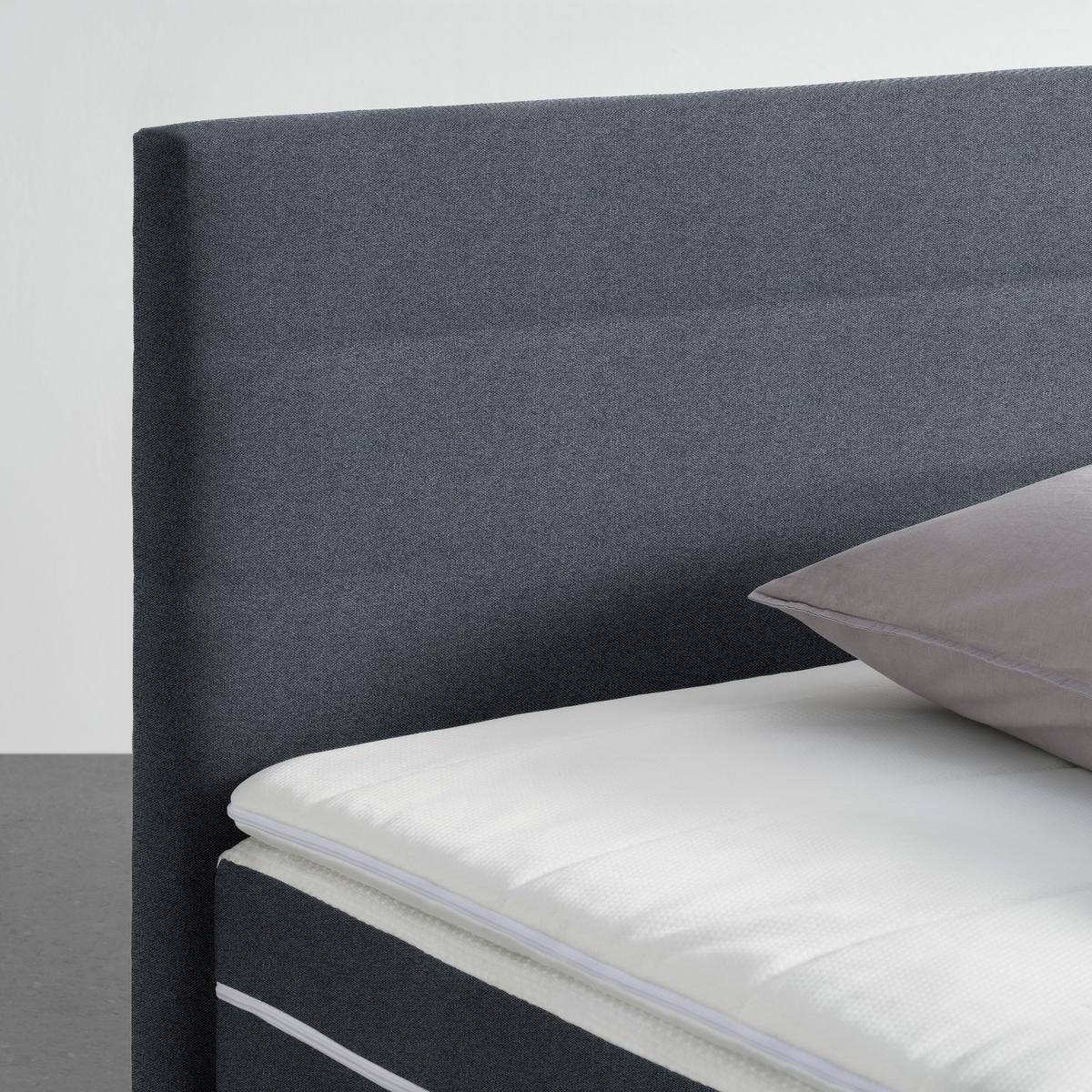 Boxspringbett Palermo in Anthrazit ca. 160x200cm - Chromfarben/Anthrazit, KONVENTIONELL, Kunststoff/Textil (160/200cm) - Based