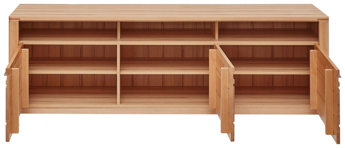 TV-Element Arvid Kernbuche - Chromfarben/Kernbuche, KONVENTIONELL, Holzwerkstoff/Metall (190/58/45cm) - Mömax