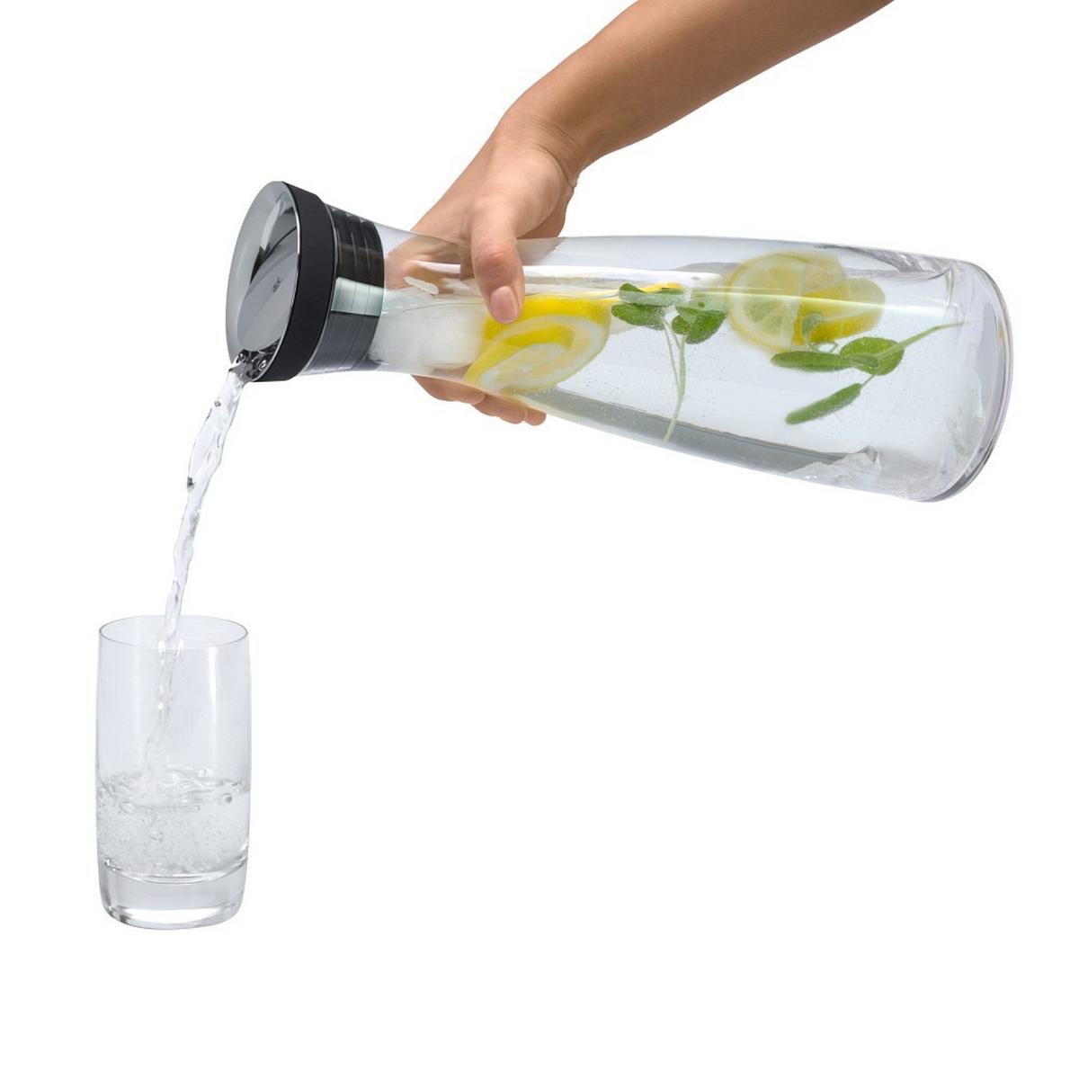 KARAFKA NA WODĘ 0617726040 WMF - przejrzysty/czarny, Basics, tworzywo sztuczne/metal (1,5l) - WMF