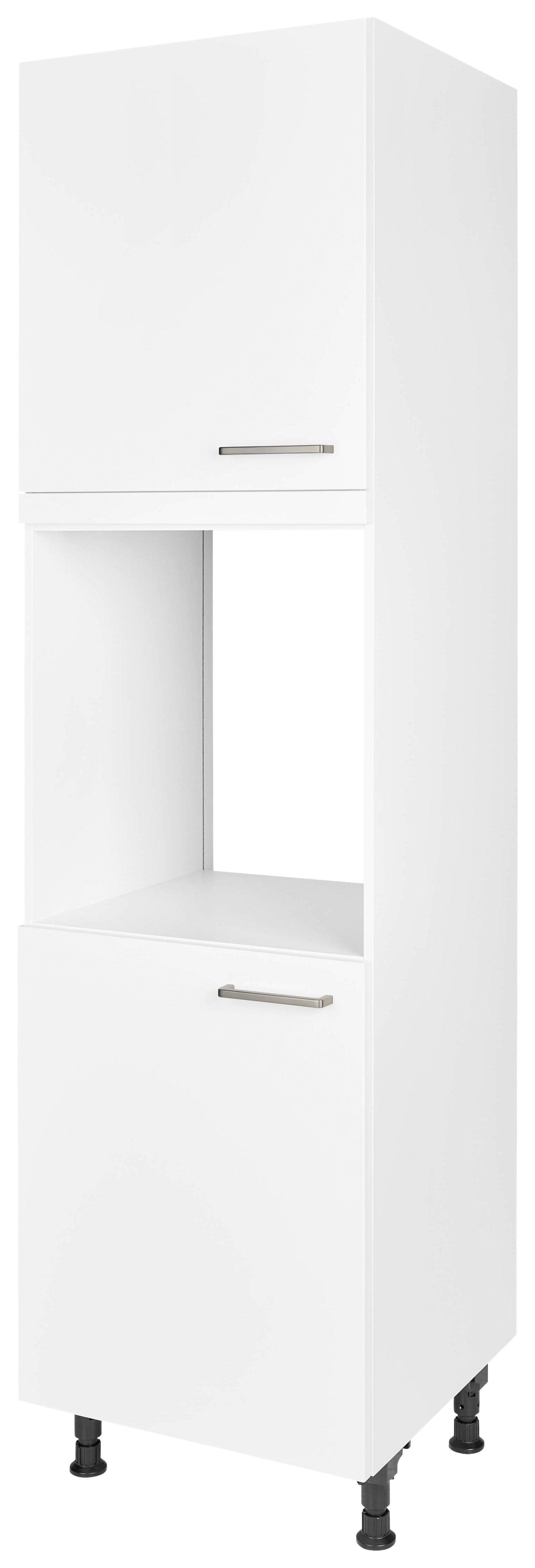 Geräteumbauschrank Touch Weiß - Edelstahlfarben/Weiß, MODERN, Holzwerkstoff/Metall (60/216,6/58cm) - Nobilia