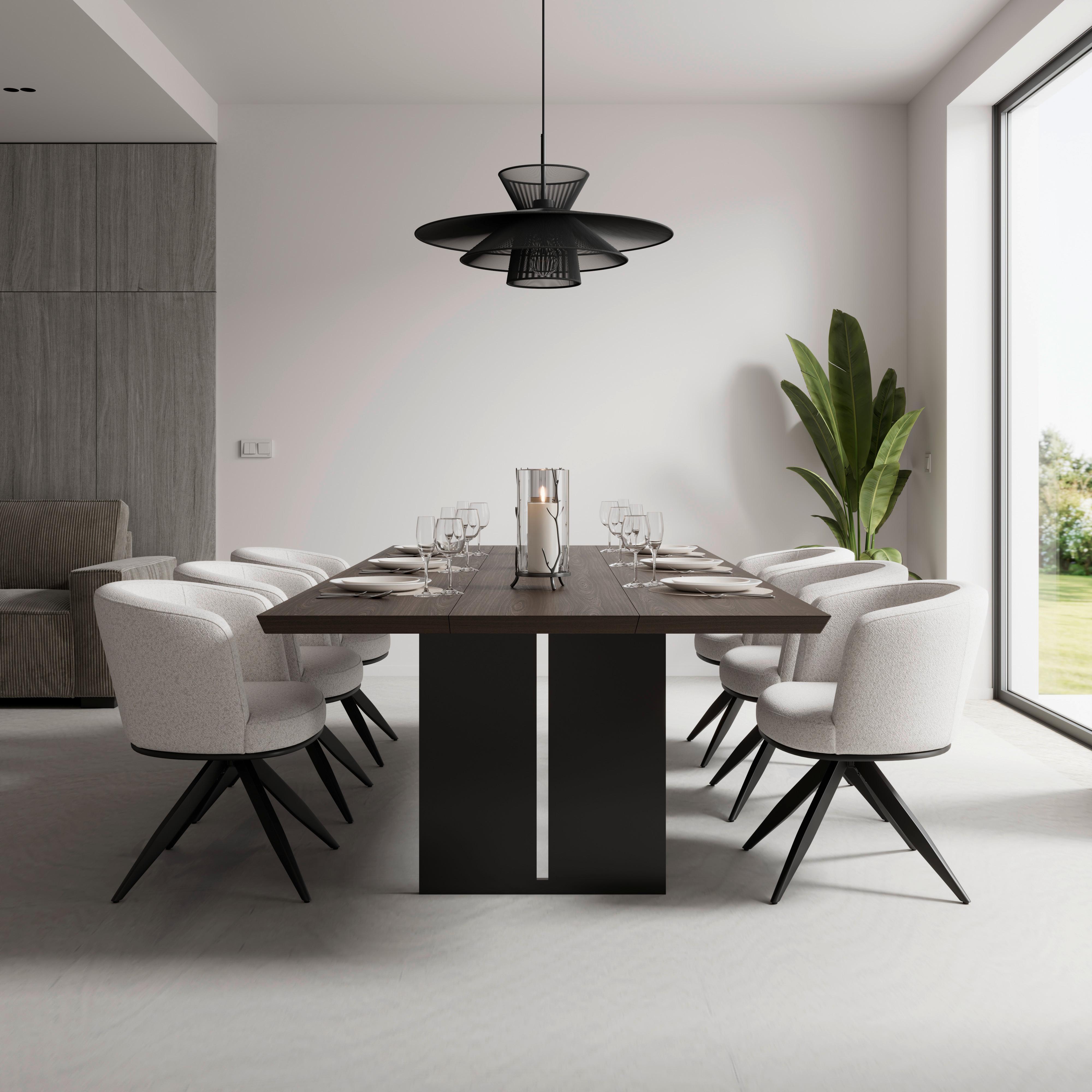 Armlehnstuhl Nela Steingrau Bouclé Drehbar Gepolstert - Schwarz/Grau, MODERN, Holz/Textil (62/77/62cm) - Bessagi Home