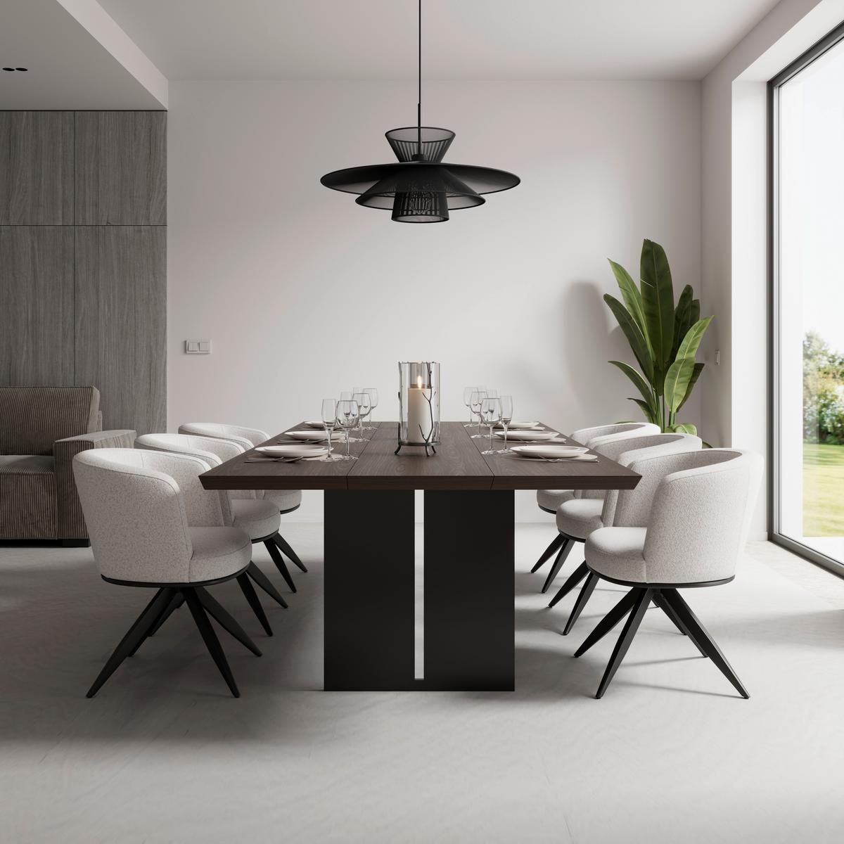 Armlehnstuhl Nela Steingrau Bouclé Drehbar Gepolstert - Schwarz/Grau, MODERN, Holz/Textil (62/77/62cm) - Bessagi Home