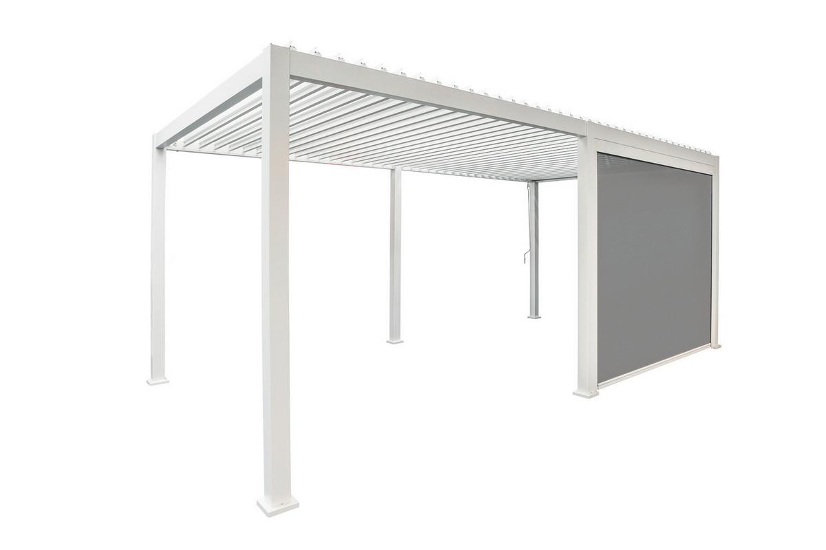 Rolo Za Pergolo Mirador, Bela, 400x250cm - siva/bela, Moderno, kovina/tekstil (400/250/10cm) - Gardenson