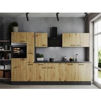 Kuhinjski Blok Z Aparati Oliver, 310cm - črna/siva, Design, kovina/leseni material (310cm) - Respekta