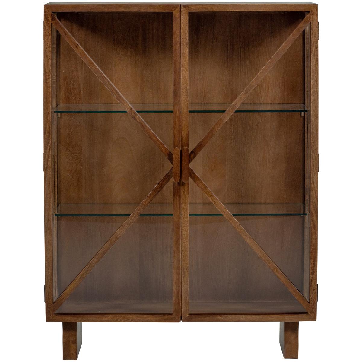 Vitrine Kella Dunkelbraun B: 100 cm - Dunkelbraun, Design, Glas/Holz (100/132/44cm) - Livetastic