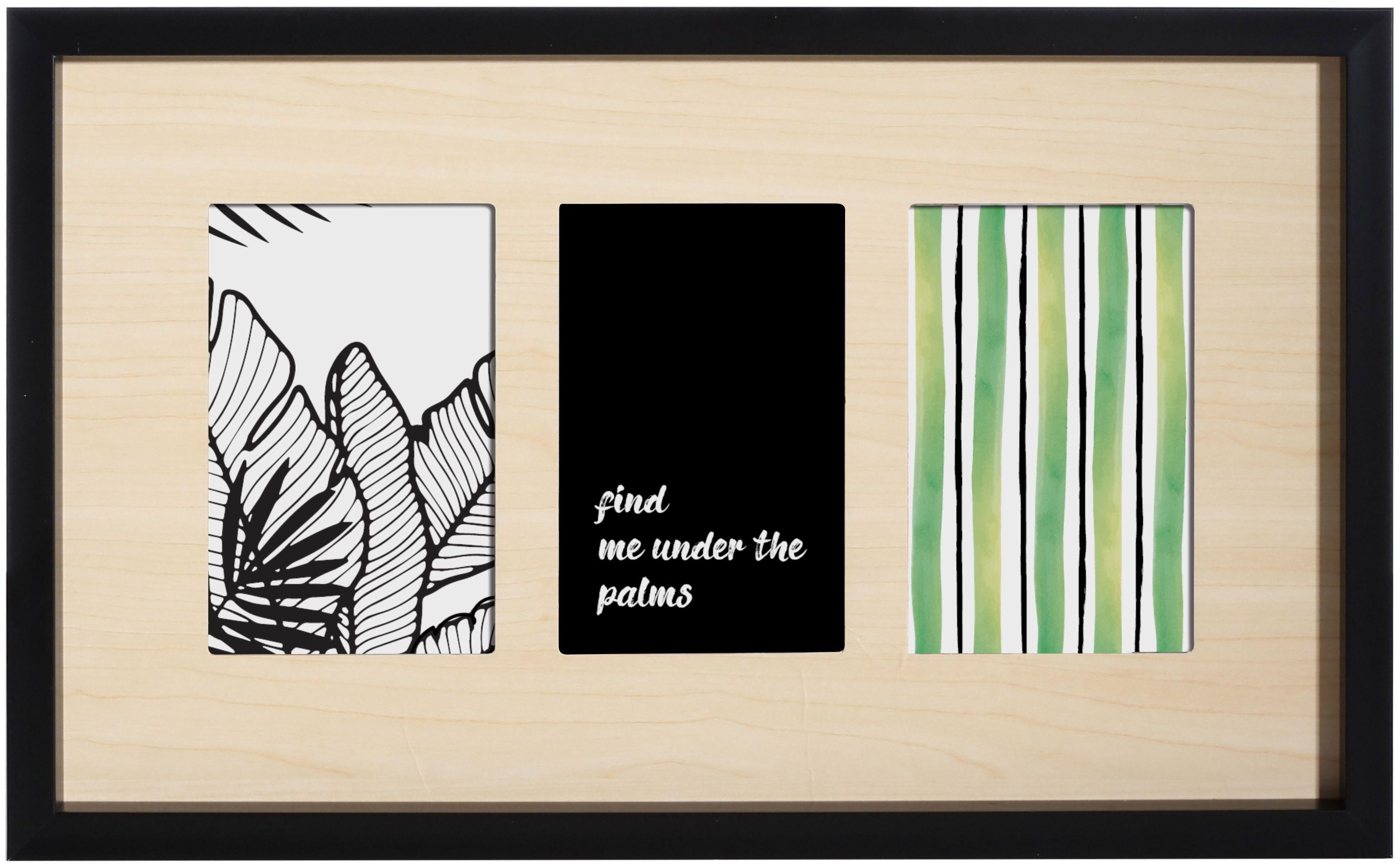 Bilderrahmen Vida ca. 43x26cm - Schwarz/Naturfarben, MODERN, Holzwerkstoff/Kunststoff (43,3/26,3cm) - Modern Living