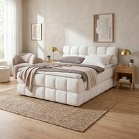 Boxspringbett Bubble Box Creme Ca. 180x200cm - Creme/Schwarz, Konventionell, Holz/Textil (180/200cm) - Premium Living