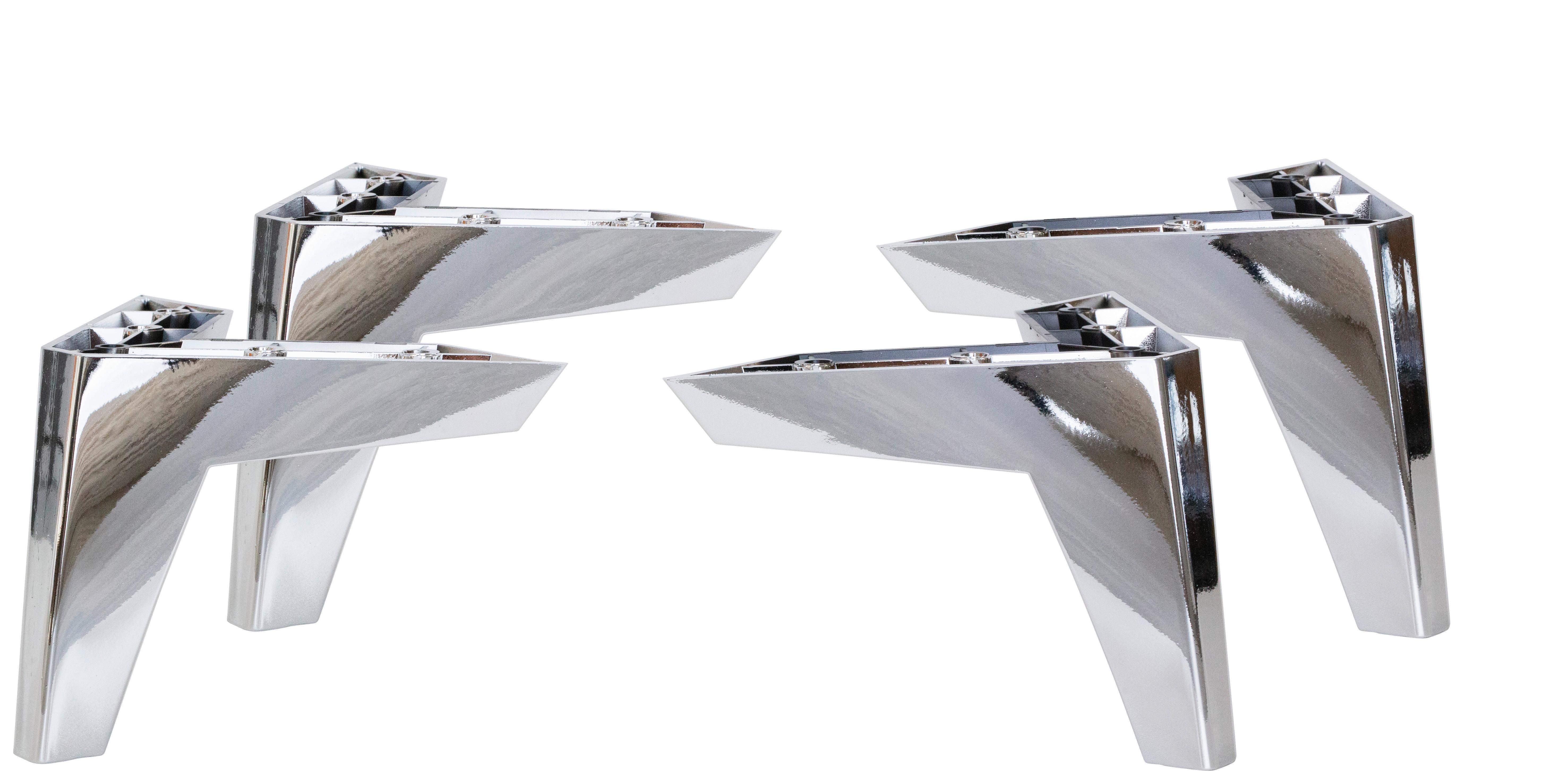 ZESTAW NÓG UNIT  -HOM IN- - kolor chromowy, tworzywo sztuczne (12cm) - Hom`in