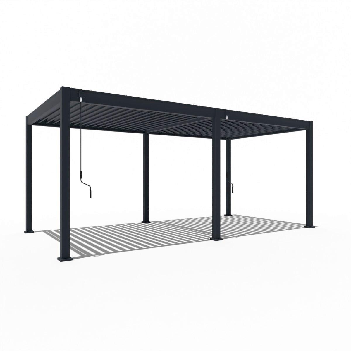 Pergola Superior, Antracit, 3x6m - barve grafita, Basics, kovina (300/255/600cm) - Gardenson