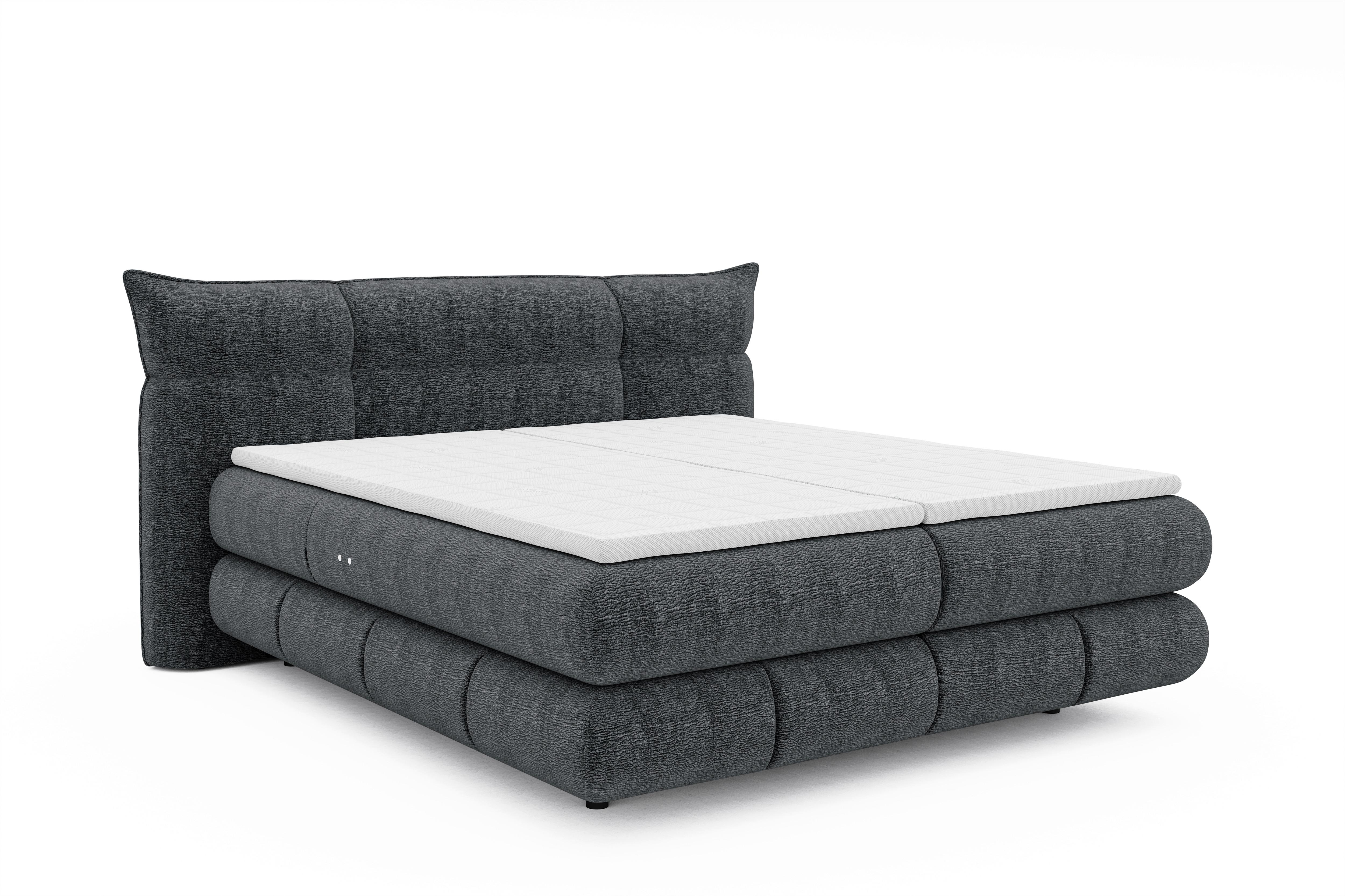 Pat boxpring Auris - grafit, Konventionell, textil (180/200cm) - Premium Living