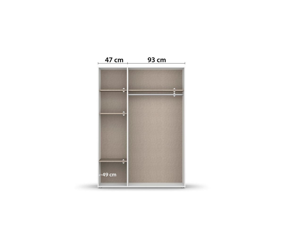DULAP  USI ROTATIVE VOYAGER - alb/gri, Modern, material pe bază de lemn (140/194/53cm) - Modern Living
