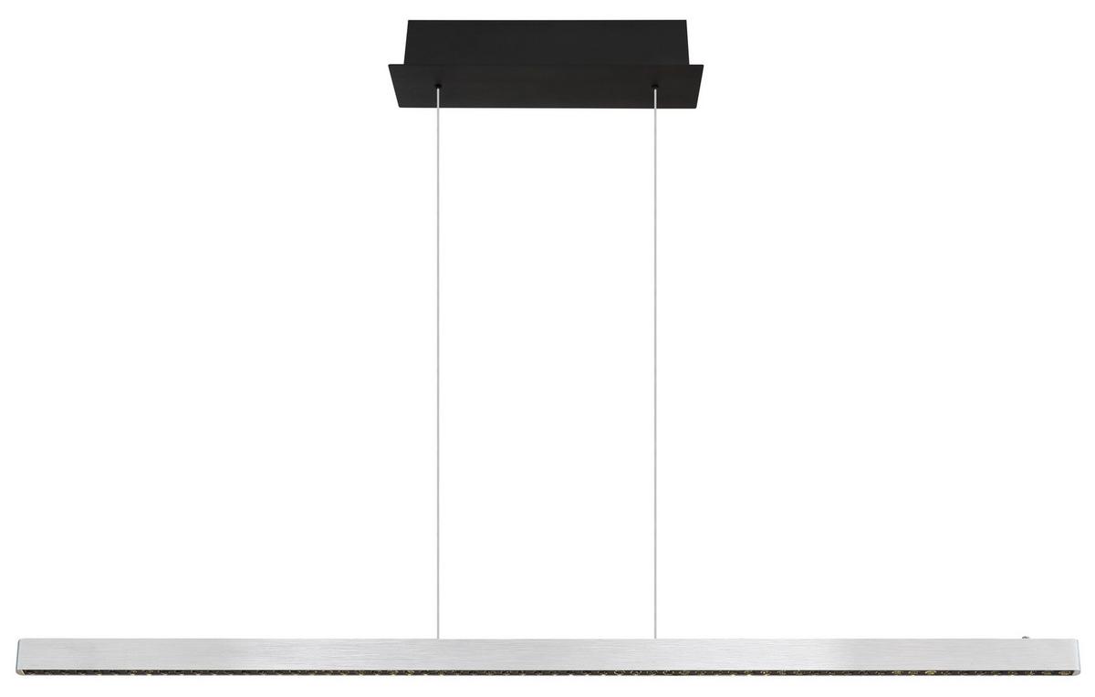 LED-HÄNGELEUCHTE 17013H - Schwarz/Alufarben, Konventionell, Metall (120/9/120cm) - Globo