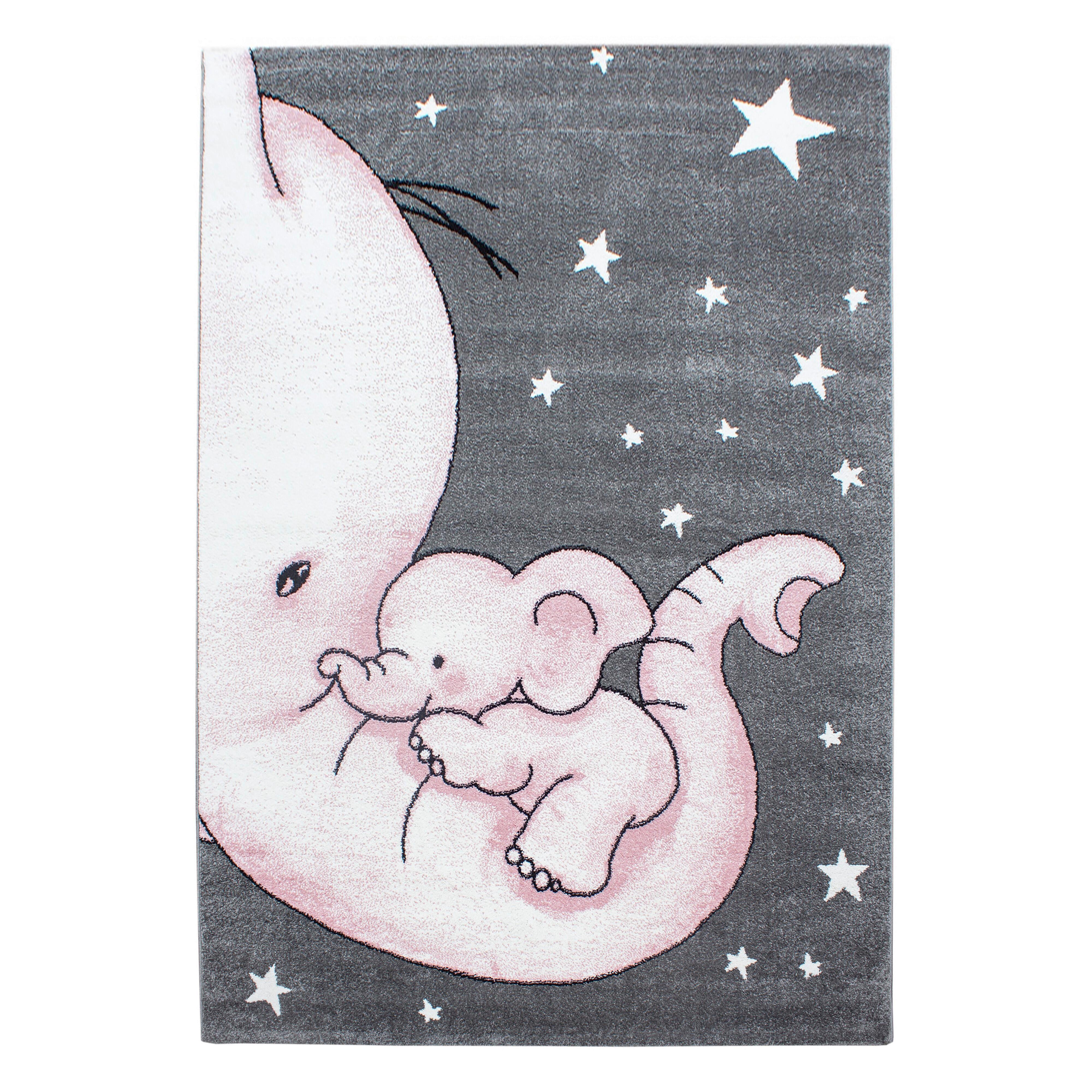 Kinderteppich Kids Grau/Weiß/Pink ca. 200x290cm - Pink/Weiß, Trend, Textil (200/290cm) - Ben'n'jen