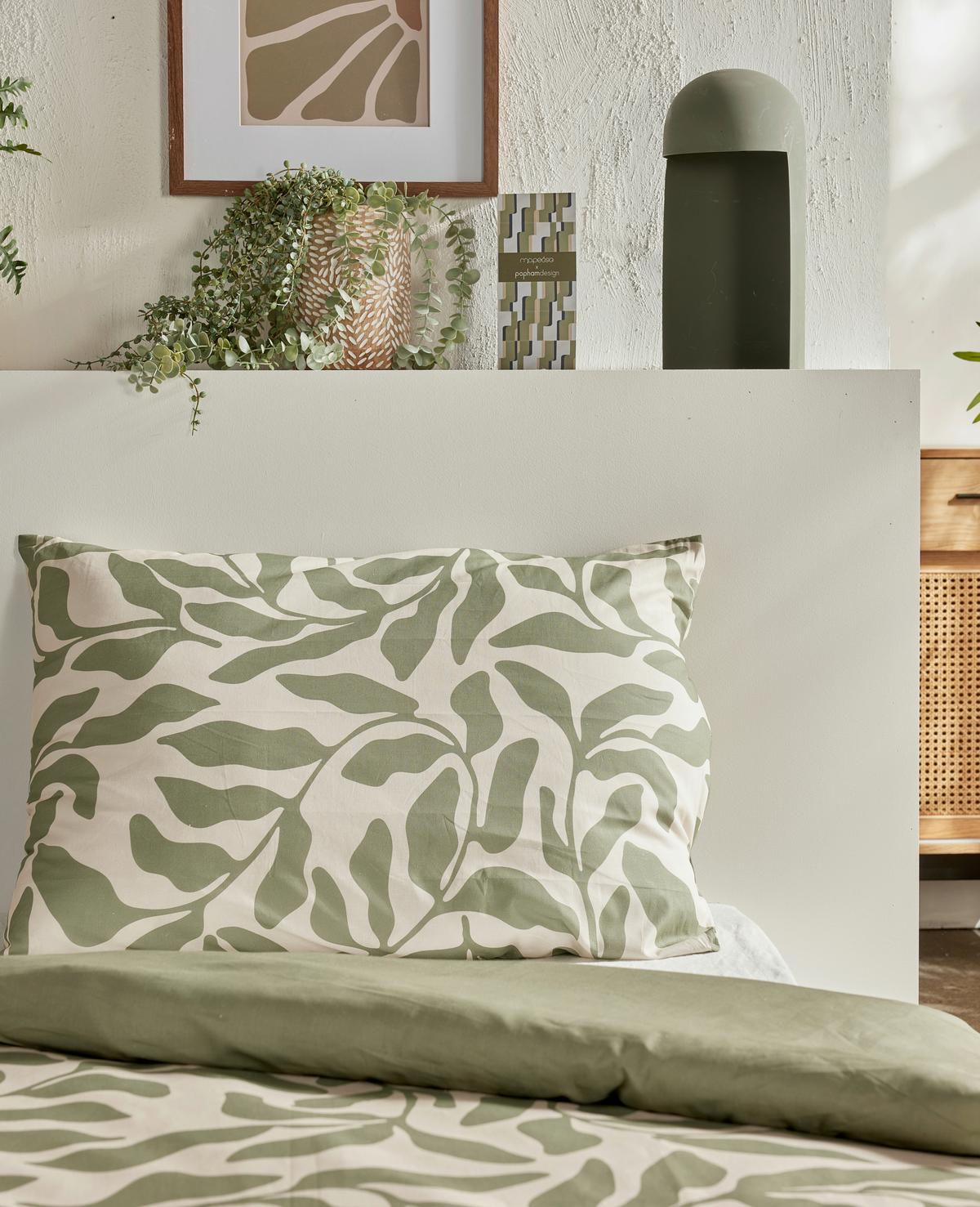 Lenjerie de pat Grinly cca. 140x200/50x70 cm - verde deschis, Modern, textil (140/200cm)