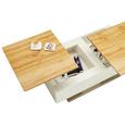 Couchtisch Weiß/Eiche - Edelstahlfarben/Eichefarben, MODERN, Holzwerkstoff/Metall (110/42-67/60cm) - Modern Living