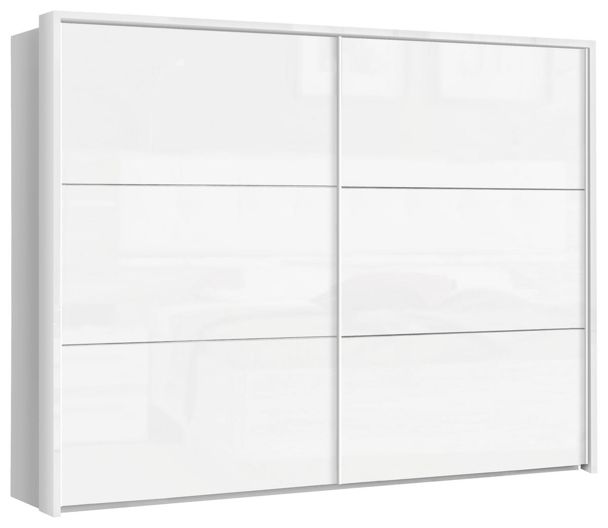 Omara Z Drsnimi Vrati Leader, Bela - bela/visoki sijaj, Design, kovina/leseni material (269,9/209,7/61,2cm) - home24