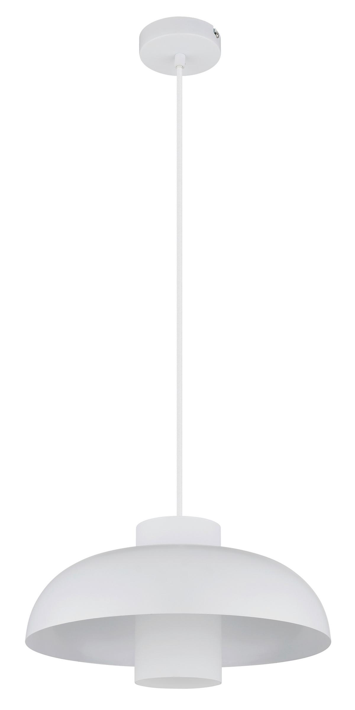 HÄNGELEUCHTE 15755W - Weiss/Opal, Trend, Glas/Textil (38/120cm) - Globo