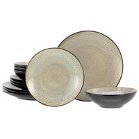Jedilni Servis Malmö, 12-Delni - črna/bež, Basics, keramika - Creatable