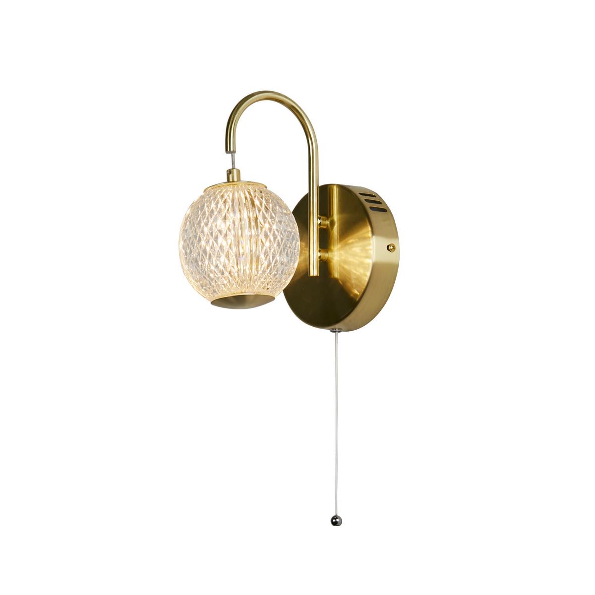 LED Falilámpa 51481sb Allure - sárgarézszínű/áttetsző, Trend, műanyag/fém (13/21/19cm)