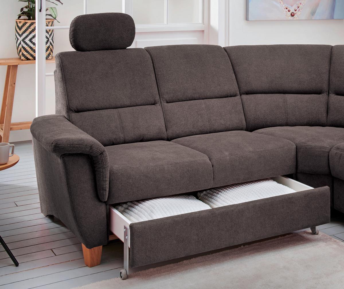 Ecksofa Parole Anthrazit Struktur - Wildeiche/Anthrazit, KONVENTIONELL, Holz/Textil (238/241cm) - Livetastic