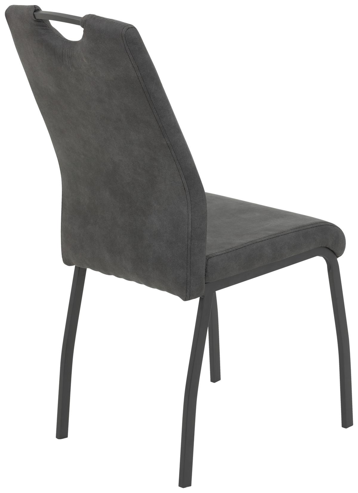 Stuhl-Set Elif Anthrazit - Anthrazit/Grau, MODERN, Textil/Metall (44/96/64cm) - MID.YOU