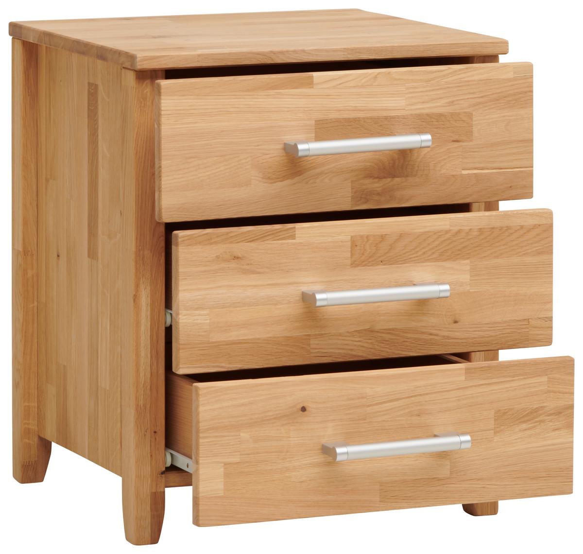 SZAFKA NOCNA FRANZ - kolor dębowy/kolor chromowy, Natur, tworzywo sztuczne/drewno (45/55/42cm) - Livetastic
