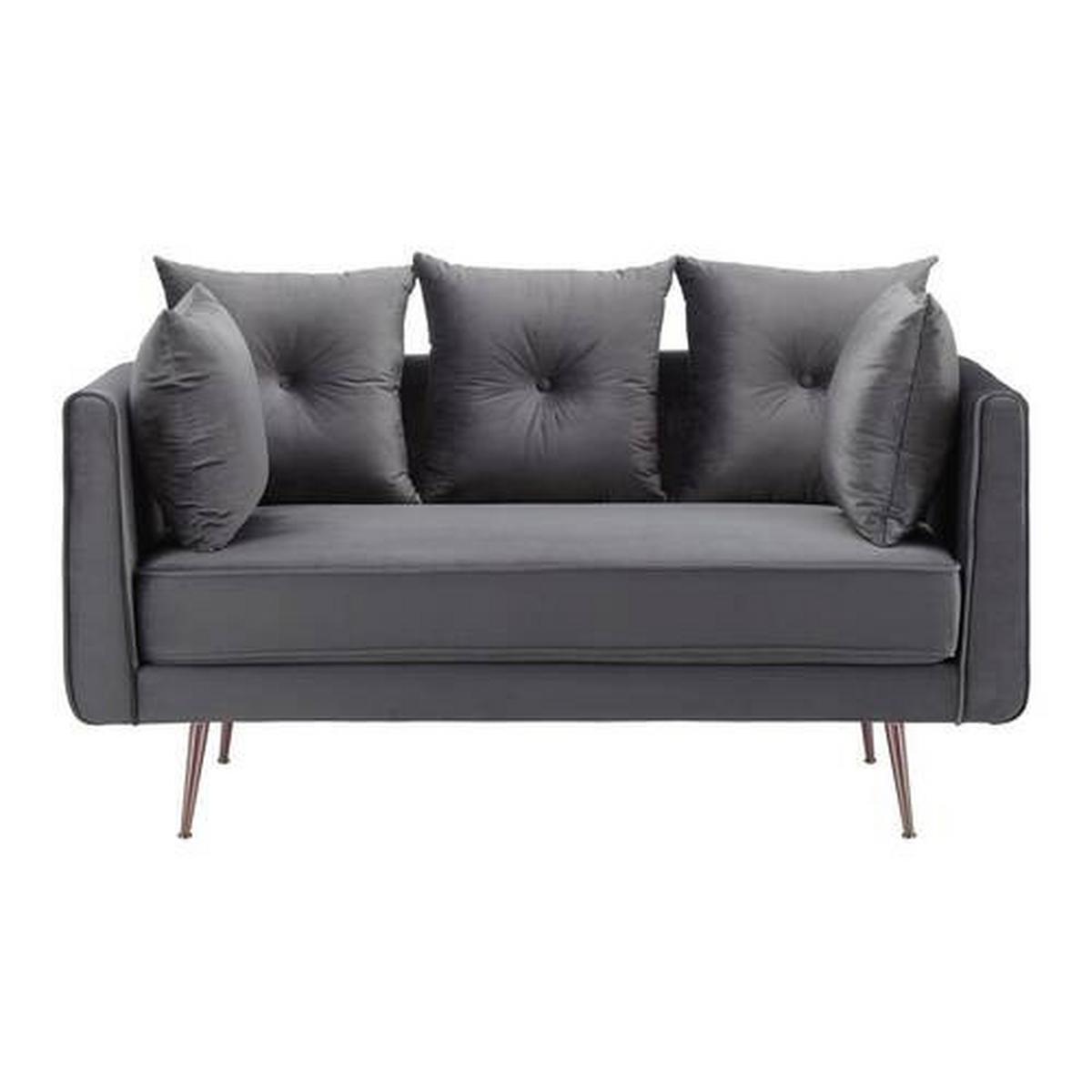 Kétüléses Kanapé Luis - szürke, Modern, textil/fa (155/87/87cm) - Bessagi Home