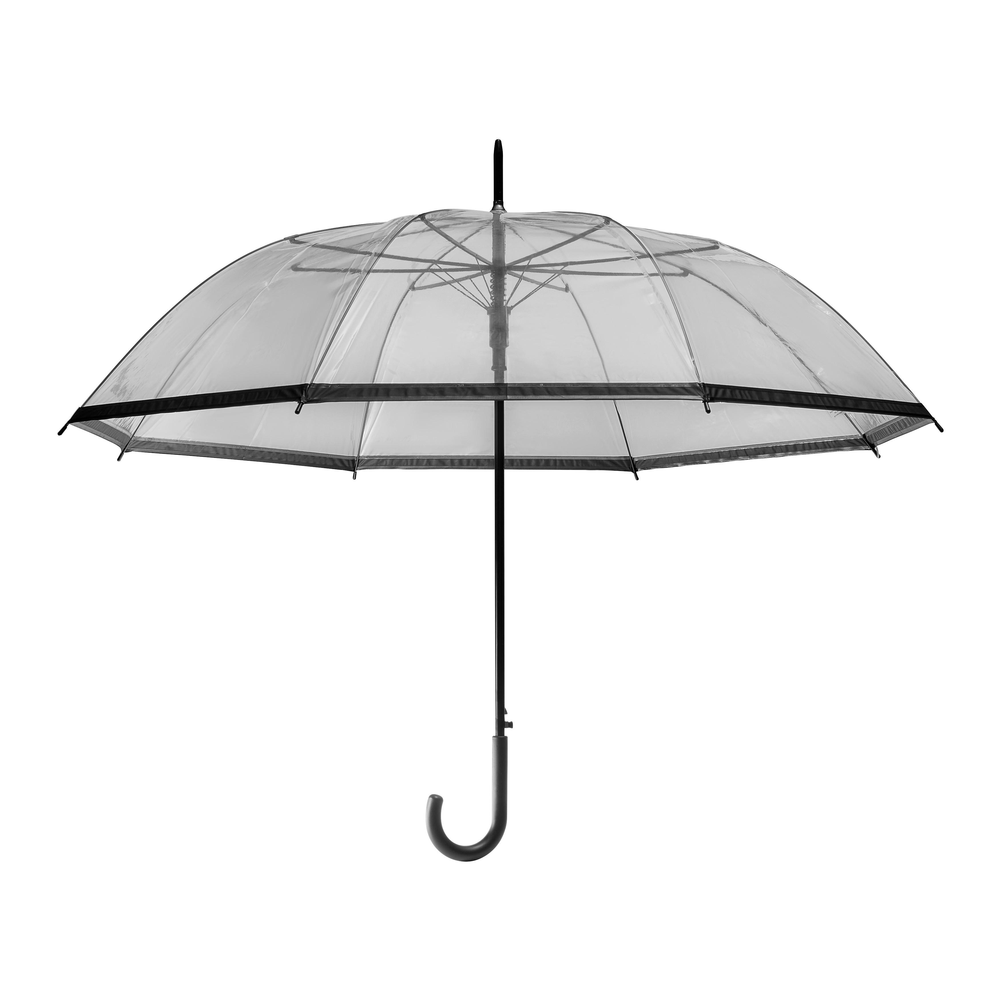 Regenschirm Livia Transparent/Schwarz - Transparent/Schwarz, KONVENTIONELL, Kunststoff/Metall (106/11/5cm)
