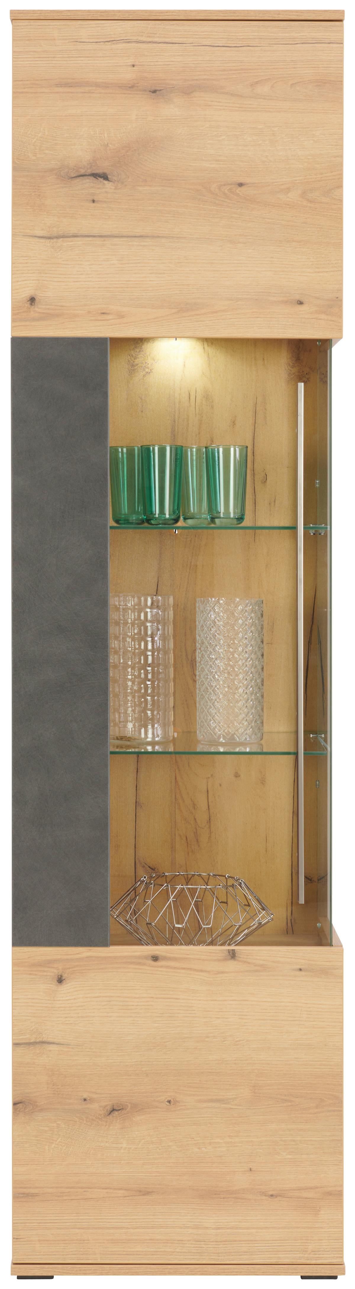 Vitrină LIMIT - Modern, sticlă/material pe bază de lemn (52/201/40cm) - Modern Living