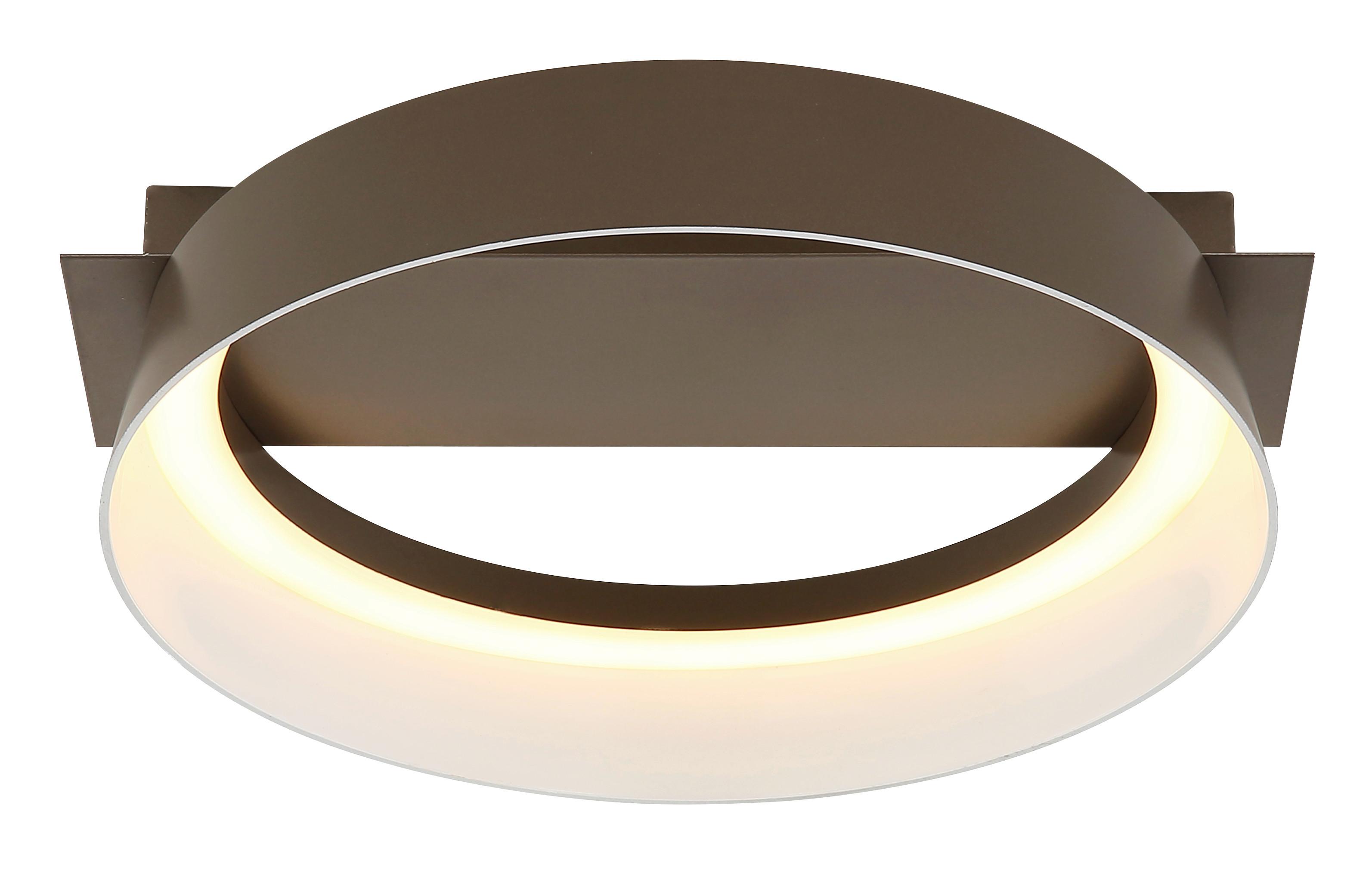 Led Stropna Svjetiljka Syrakus - smeđa/opalna, Design, metal/plastika (26/25/7,5cm) - Globo
