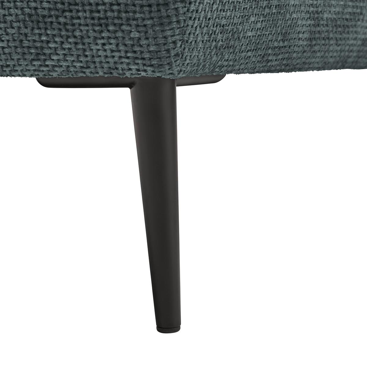 Ecksofa Custom Dunkelgrün - Dunkelgrün/Schwarz, MODERN, Textil/Metall (164/85/255cm) - Mömax