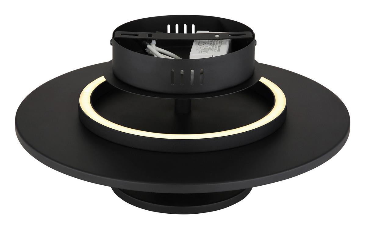 LED-Deckenleuchte Carter Schwarz max. 24 Watt - Schwarz, Basics, Kunststoff/Textil (38/18cm) - Globo