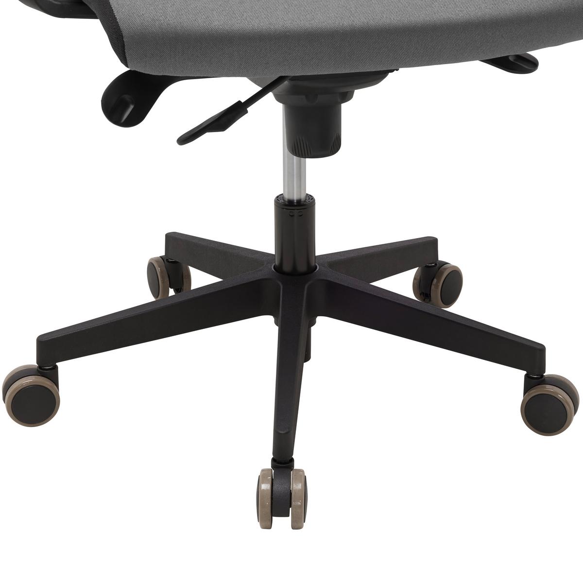 Chefsessel Boss Grau/Schwarz - Schwarz/Grau, MODERN, Kunststoff/Textil (64/142/64cm) - Mömax