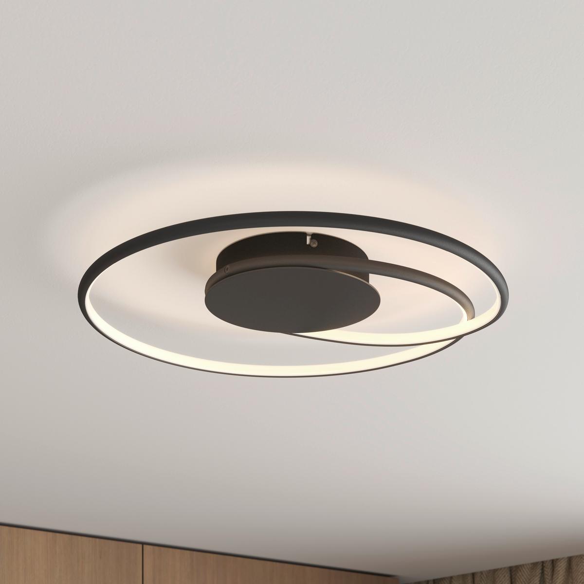 LAMPA SUFITOWA LED BIRMINGHAM *SBN* - czarny, Lifestyle, tworzywo sztuczne/metal (45/8cm) - Novel