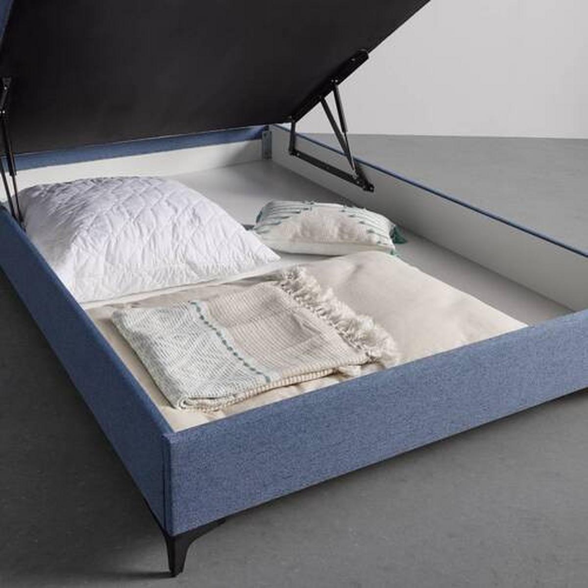 PAT TIP BOXSPRING JERRY - albastru închis, Konventionell, textil (140/200cm) - Mömax