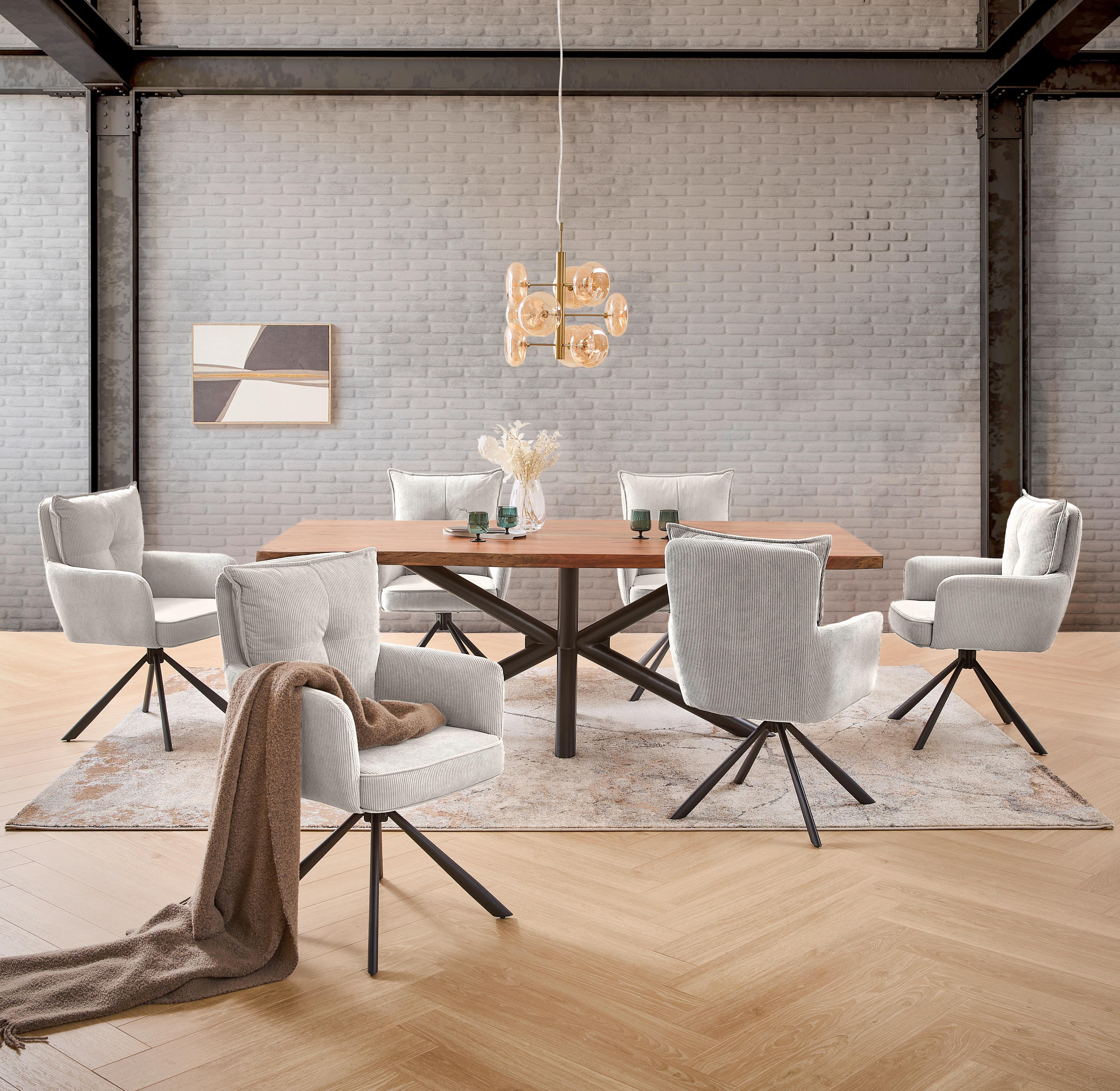 KRZESŁO Z PODŁOKIETNIKAMI POINT - beżowy, Design, metal/tkanina (60/95/67cm) - Novel