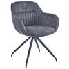 Armlehnstuhl Nadja in Grau - Schwarz/Grau, MODERN, Textil/Metall (62/83/63cm) - Mömax