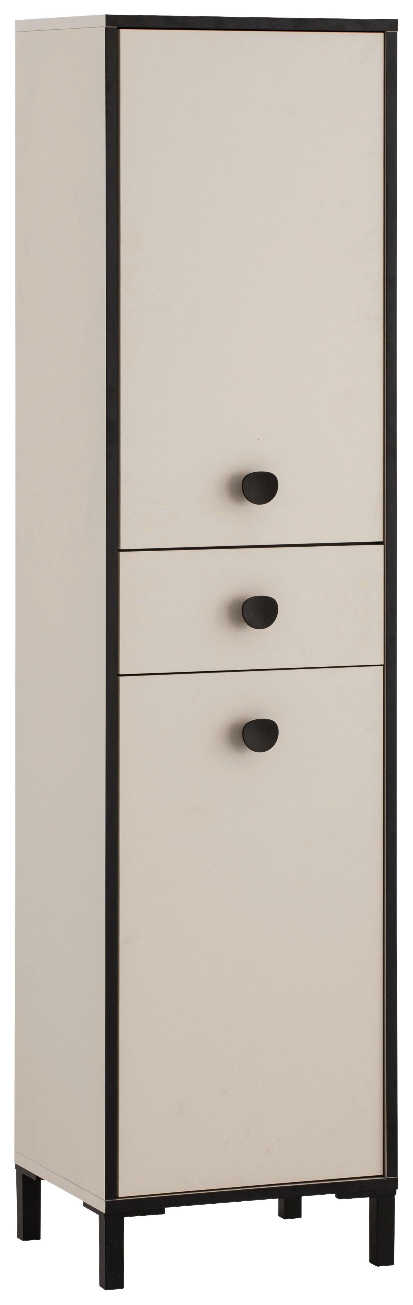 Hochschrank EDDA Creme/Beige - Beige/Creme, MODERN, Holzwerkstoff/Metall (40,3/163,3/33,0cm) - MID.YOU