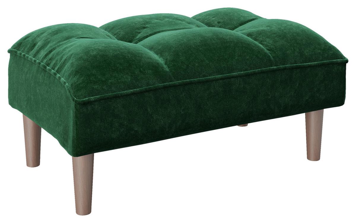 Hocker Scarlett Grün Samt - Grün, KONVENTIONELL, Holz/Textil (88/43,5/57cm) - Playboy