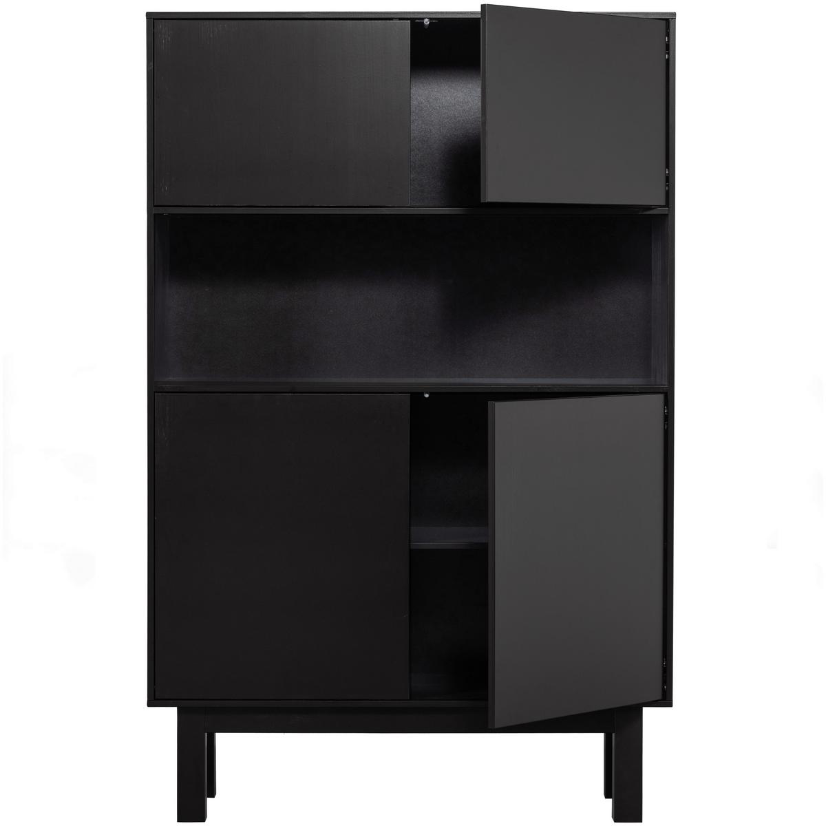 Buffet Finca Schwarz - Schwarz, Design, Holz (110/170/40cm) - Livetastic