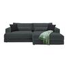 Ecksofa Fabiona rechts Graphitfarben - Graphitfarben, MODERN, Holz (268/85/194cm) - Premium Living