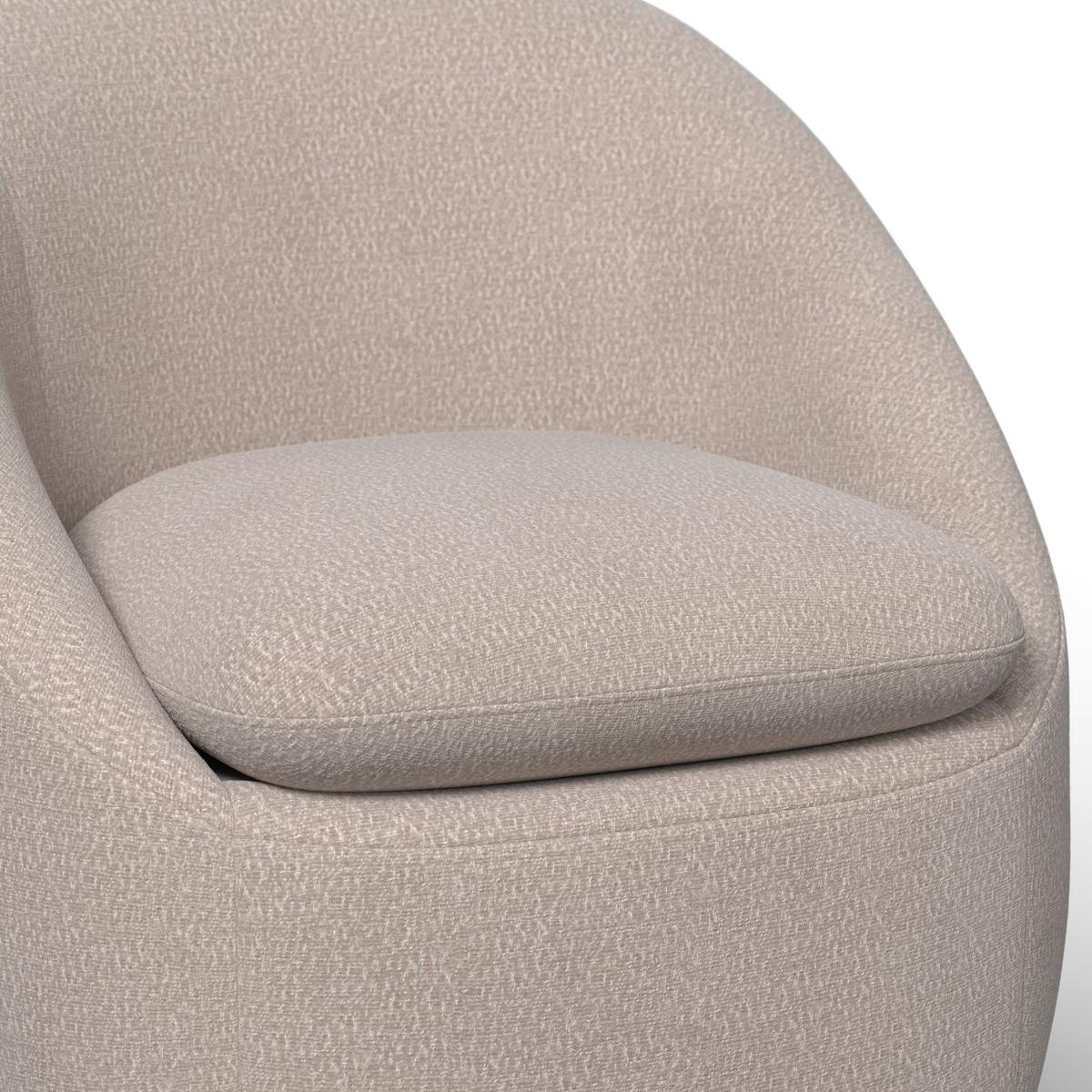 Sessel Dora Chenille Creme - Creme/Schwarz, MODERN, Holz/Textil (77/74/73cm)