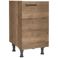 Spülenunterschrank Structura Eiche dunkel - Eiche dunkel/Schwarz, MODERN, Holzwerkstoff/Metall (45/87/56cm) - Nobilia