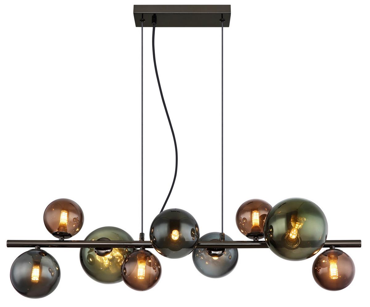 Viseča Led-svetilka Riha, S Sijalko - barve petroleja/siva, Design, kovina/steklo (86/36/120cm) - Globo