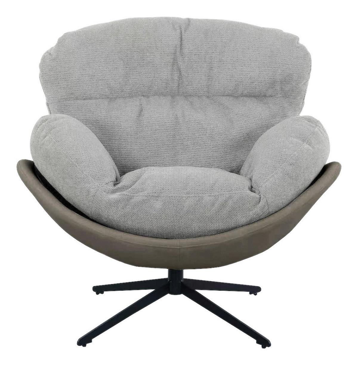 Fotelja Rebecca - siva/crna, Moderno, metal/tekstil (92/97/94cm) - Mömax